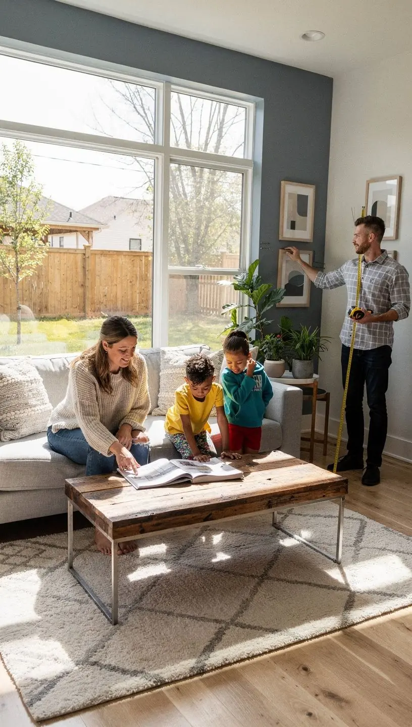 Łazienka z minimalistycznym designem, nowoczesną armaturą i naturalnymi materiałami.